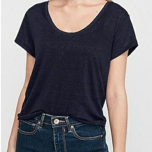 Express Scoop neck Linen Tee
